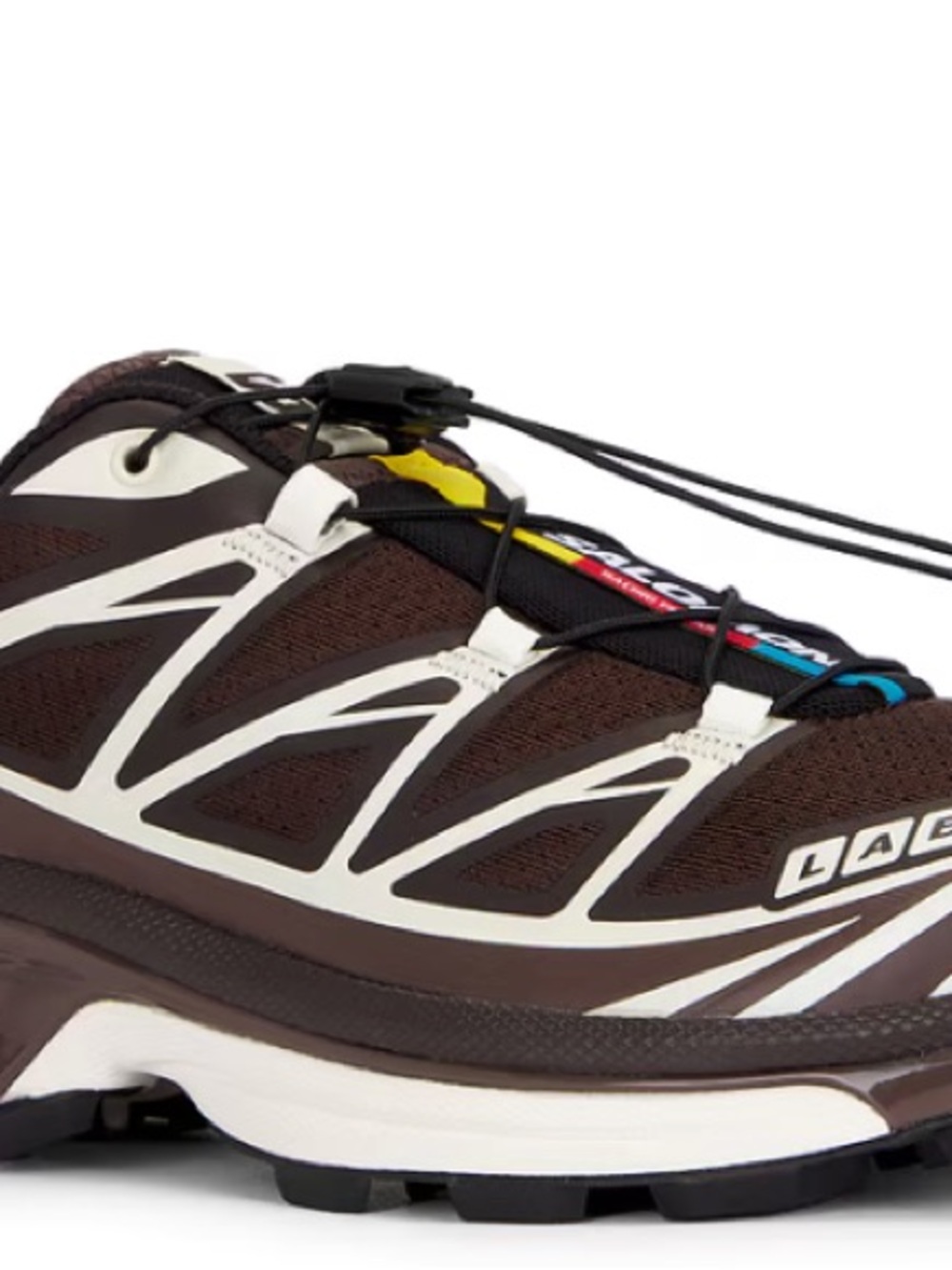 Salomon Brown and White Trail Running Shoes with Black Accents